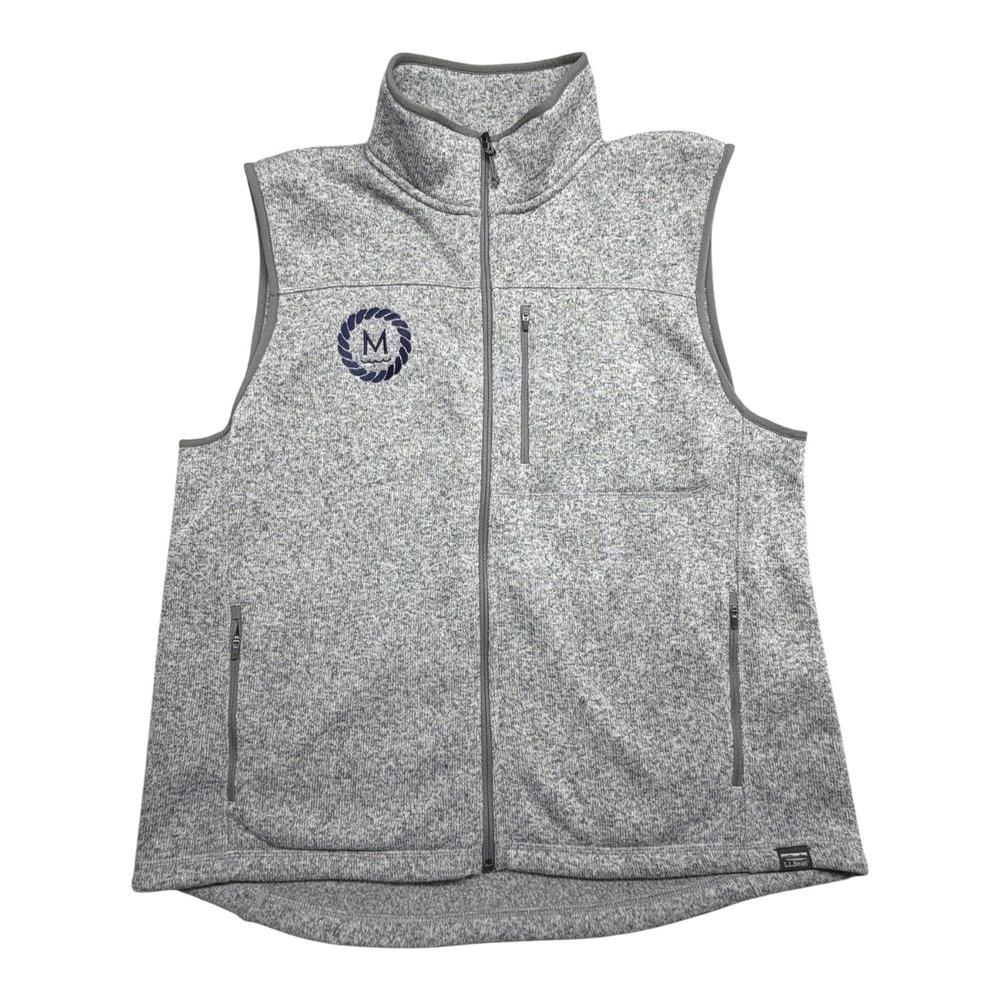 L.L. Bean Mens Sweater Fleece Vest XL Gray Heather Full Zip 502209 NWT!
